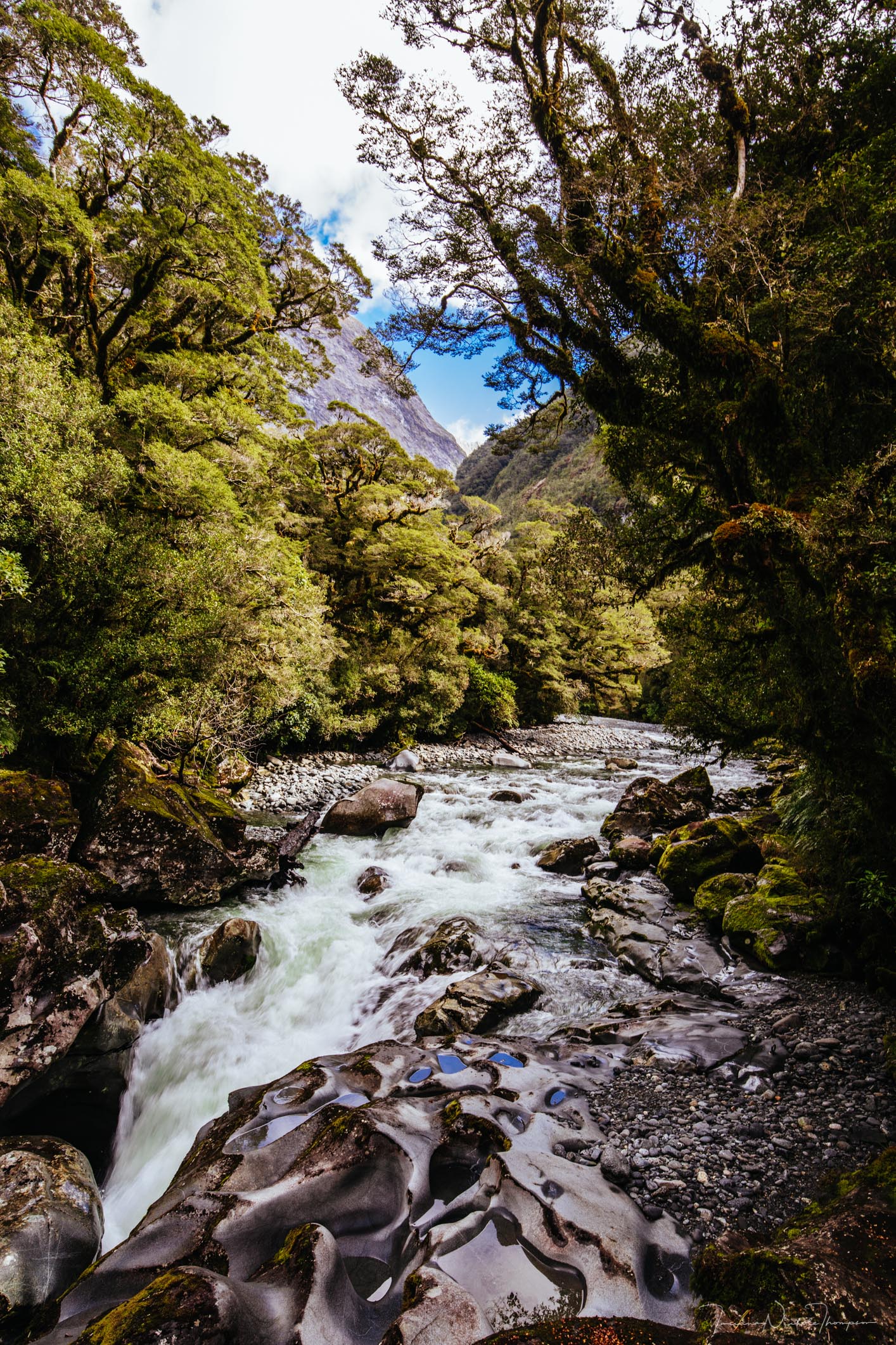 The Chasm waterfall in new Zealand