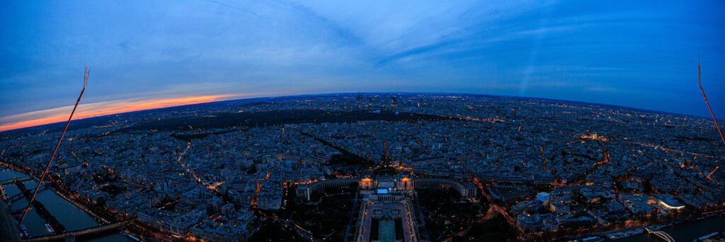 a view from the top of the Eiffle Tower