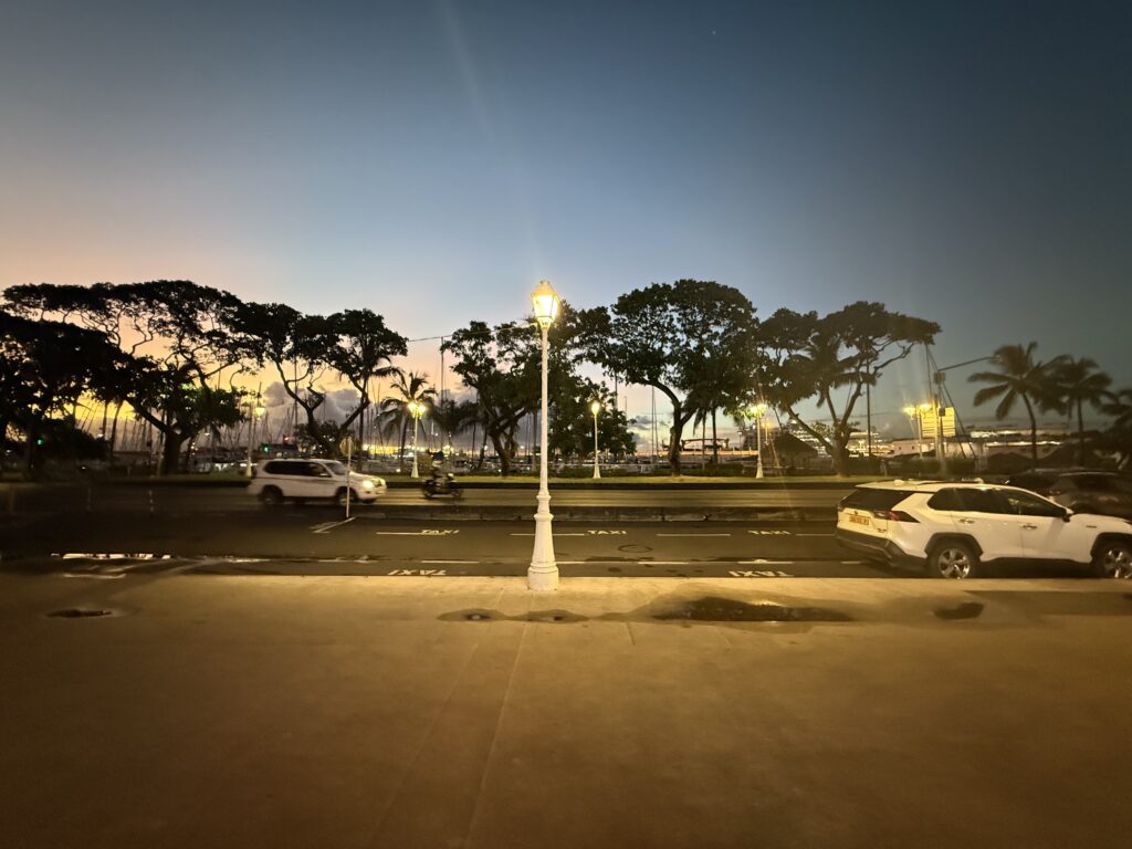 Sun setting in Pateete, Tahiti