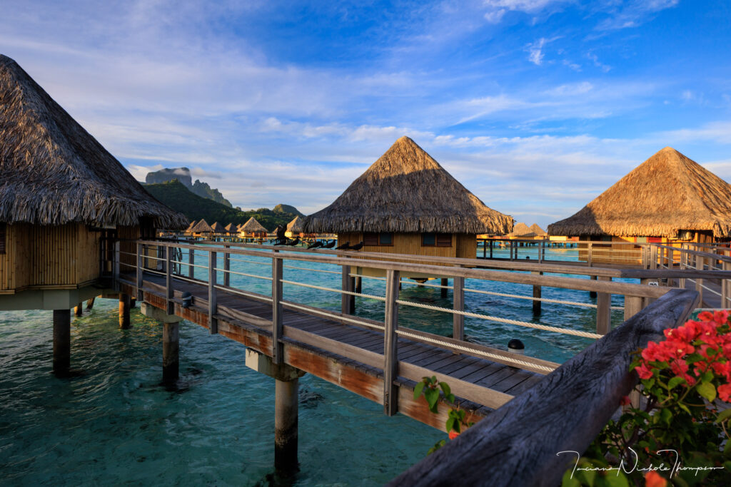 over the water bungalow in Bora Bora Tahiti