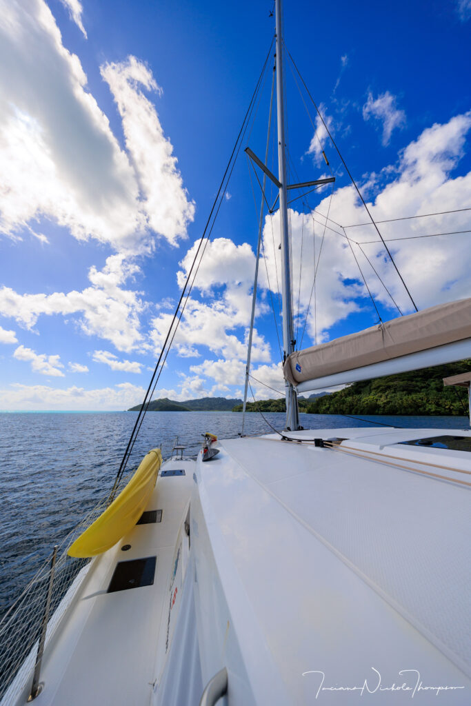 view from the catamaran. Tahiti Itinerary